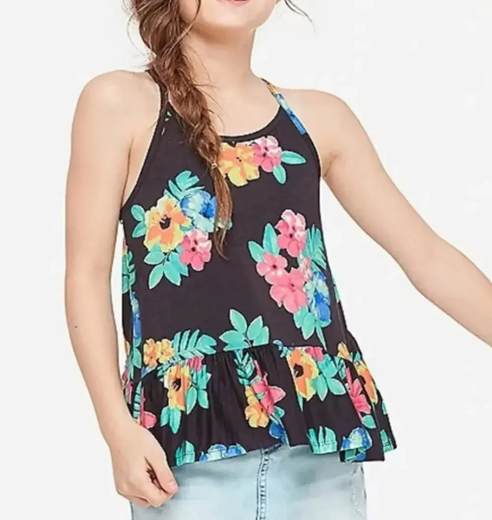 Justice Girls Top Ruffle Yoke Summer Sz. 8 NWT